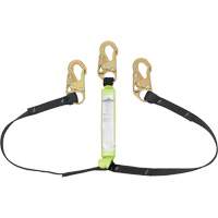 SA-64000-4 Shock Absorbing Lanyard, 4', Snap Hook Center, Snap Hook Leg Ends, Polyester Air Extreme Inc.