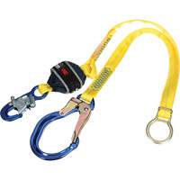 Tie-Back Web Shock-Absorbing Lanyard, 6', Rebar Hook Center, Snap Hook Leg Ends, Polyester Air Extreme Inc.