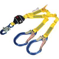 Twin-Leg Stretch Web Shock-Absorbing Lanyard, 4', Rebar Hook Center, Snap Hook Leg Ends Air Extreme Inc.