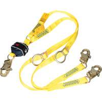 Twin-Leg Tie-Back Web Shock-Absorbing Lanyard, 6', Snap Hook Center, Snap Hook Leg Ends, Polyester Air Extreme Inc.