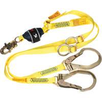 Twin-Leg Tie-Back Web Shock-Absorbing Lanyard, 6', Rebar Hook Center, Snap Hook Leg Ends, Polyester Air Extreme Inc.