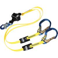 Twin-Leg Arc Flash Coated Web Shock-Absorbing Lanyard, 6', Rebar Hook Center, Snap Hook Leg Ends Air Extreme Inc.