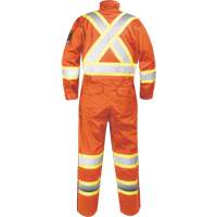 Fire-Resistant Coverall with High-Visibility Bands, Size Small, Orange Air Extreme Inc.