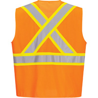 Veste de s&eacute;curit&eacute; &agrave; bandes contrastantes, Orange haute visibilit&eacute;, Petit, Polyester Air Extreme Inc.