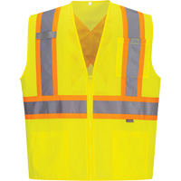 Veste de s&eacute;curit&eacute; &agrave; bandes contrastantes, Jaune lime haute visibilit&eacute;, Petit, Polyester Air Extreme Inc.
