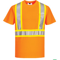 T-shirt de s&eacute;curit&eacute; &agrave; bandes contrastantes, Polyester, Petit, Orange haute visibilit&eacute; Air Extreme Inc.