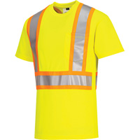 T-shirt de s&eacute;curit&eacute; &agrave; bandes contrastantes, Polyester, Petit, Jaune lime haute visibilit&eacute; Air Extreme Inc.