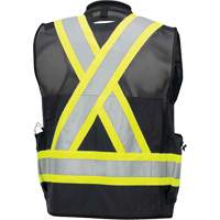 6679 High-Visibility Antimicrobial Mesh-Back Surveyor Vest, Black, Small, Polyester Air Extreme Inc.