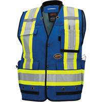 6681 High-Visibility Antimicrobial Mesh-Back Surveyor Vest, Royal Blue, Small, Polyester Air Extreme Inc.