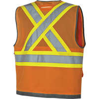 Pioneer Mesh Back Zip Front Surveyor Safety Vest, High Visibility Orange, Small, Polyester Air Extreme Inc.