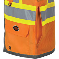 Pioneer Mesh Back Zip Front Surveyor Safety Vest, High Visibility Orange, Small, Polyester Air Extreme Inc.