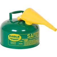 Bidon de s&eacute;curit&eacute; pour les combustibles avec entonnoir, Type I, Acier galvanis&eacute;, 2,5 gal. US, Vert, Homologu&eacute; FM/List&eacute; UL/ULC Air Extreme Inc.