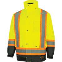 5057 Pioneer&reg; Yukon 7-in-1 Waterproof Winter Safety Parka, Polyester, Black/High Visibility Lime-Yellow, X-Small Air Extreme Inc.