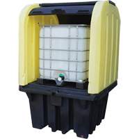 Yellow Roll Top Hardcover Spill Pallet, 65" L x 65" W x 101" H, 5000 lbs. Load Capacity Air Extreme Inc.