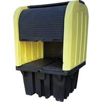Yellow Roll Top Hardcover Spill Pallet, 65" L x 65" W x 101" H, 5000 lbs. Load Capacity Air Extreme Inc.