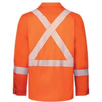 Avenger 7 oz Deluxe Segmented Striped High-Visibility Work Shirt, Style 652, Men's, Small, Orange Air Extreme Inc.