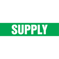 "Supply" Pipe Markers, Self-Adhesive, 4" H x 24" W, White on Green Air Extreme Inc.