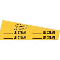 "Blank LB. Steam" Pipe Markers, Self-Adhesive, 1-1/8" H x 7" W, Black on Yellow Air Extreme Inc.