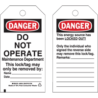 &eacute;tiquettes de verrouillage, Plastique, 3" la x 5-3/4" h, Anglais Air Extreme Inc.