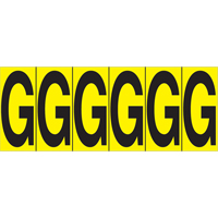 Individual Adhesive Letter Markers, G, 2-15/16" H, Black on Yellow Air Extreme Inc.