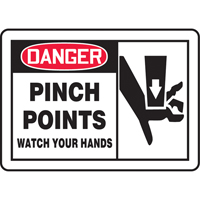 "Pinch Points" Sign, 7" x 10", Plastic, English with Pictogram Air Extreme Inc.
