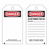Self-Laminating Safety Tags, Polyester, 3" W x 5-3/4" H, English Air Extreme Inc.