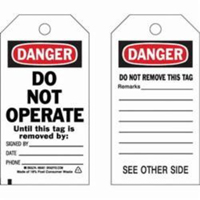 Self-Laminating Safety Tags, Polyester, 3" W x 5-3/4" H, English Air Extreme Inc.