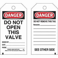 Self-Laminating Safety Tags, Polyester, 3" W x 5-3/4" H, English Air Extreme Inc.