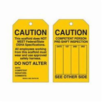 &eacute;tiquettes de s&eacute;curit&eacute; pour les &eacute;chafaudages, Polyester, 4" la x 7" h, Anglais Air Extreme Inc.