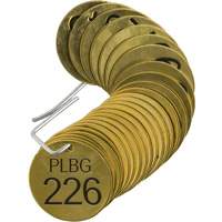 &eacute;tiquettes num&eacute;rot&eacute;es pour vannes PLPG, # 226-250, Laiton, 1,5" dia. Air Extreme Inc.
