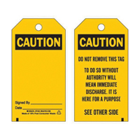 Accident Prevention Tags, Polyester, 3" W x 5-3/4" H, English Air Extreme Inc.