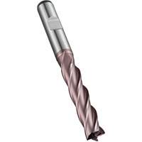 Fraise &agrave; embout droit, 5 mm dia., 68 mm lo, 4 cannelures, 6 mm tige, Acier rapide au cobalt Air Extreme Inc.