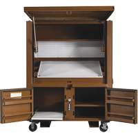 Coffre de chantier et surface de travail sur le terrain, 33" la x 63" p x 80" h, Acier, Rouge Air Extreme Inc.