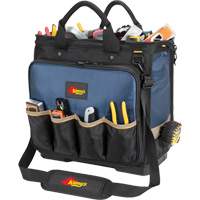 Molded Base Multi-Compartment Technician's Tool Bag, Ballistic Polyester, 54 Pockets, Black/Blue Air Extreme Inc.