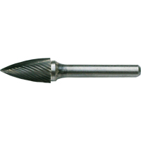 Solid Carbide Burrs - Tree Shape Pointed End, SG-41, 1/8" Dia., 1/8" Shank, 1/4" Depth of Cut Air Extreme Inc.