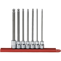 SAE Long Ball End Bit Socket Set, Hex, 3/8" Drive, 7 Pcs Air Extreme Inc.