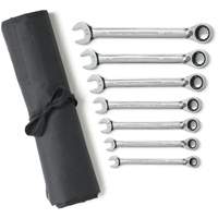 Jeu de cl&eacute;s &agrave; cliquets r&eacute;versibles SAE &agrave; 12 pans et 72 dents avec pochette &agrave; outils enroulable, Combinaison, 7 morceaux, Imp&eacute;rial Air Extreme Inc.
