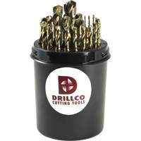 Drillco&reg; Imperial Drill Pal Jobber Length Drill Bit Set, 29 Pieces, Cobalt Air Extreme Inc.
