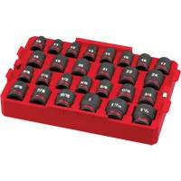 Jeu de douilles profondes 3/8" Shockwave Impact Duty Packout, 27 Mcx, Chocs, Prise de 1/2" Air Extreme Inc.