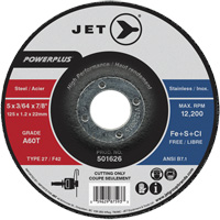 A60T PowerPlus Cut-Off Wheel, 5" x 3/64", 7/8" Arbor, Type 27, 12200 RPM Air Extreme Inc.