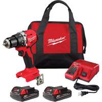 M18 Compact Brushless Hammer Drill/Driver Kit, Lithium-Ion, 18 V, 1/2" Chuck, 550 in-lbs Torque Air Extreme Inc.