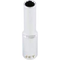 Douille chrom&eacute;e, 8 mm, Prise 1/4", 12 pans, Profond Air Extreme Inc.