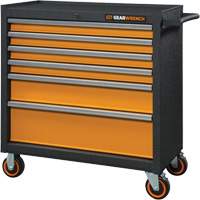 Armoire roulante pour outils s&eacute;rie GSX, 6 tiroirs, 36" la x 18-1/5" p x 37-2/5" h, Noir/Orange Air Extreme Inc.