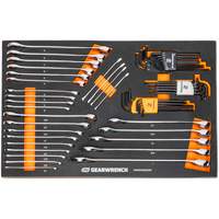 Jeu de cl&eacute;s mixtes et hex &agrave; 6 pans dans un plateau de rangement en mousse Air Extreme Inc.