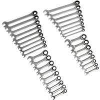 72-Tooth 12 Point Standard & Stubby Wrench Set, Ratcheting Combination, 34 Pieces, Imperial and Metric Air Extreme Inc.