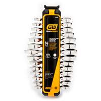 72-Tooth 12 Point Stubby Wrench Set, Ratcheting Combination, 14 Pieces, Imperial and Metric Air Extreme Inc.