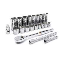 12 Point SAE Mechanics Tool Set, 22 Pcs, 3/8" Drive Size, Deep Air Extreme Inc.