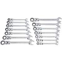 72-Tooth 12 Point Wrench Set, Flex Head/Ratcheting Combination, 14 Pieces, Imperial and Metric Air Extreme Inc.