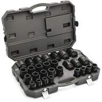 6 Point Metric Socket Set, 28 Pcs, Impact, 3/4" Drive Size, Deep Air Extreme Inc.