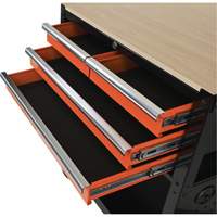 Chariot utilitaire, 4 tiroirs, Noir/Orange Air Extreme Inc.
